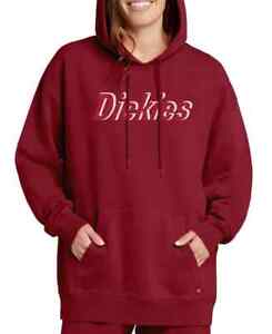 Dickies Womens Logo Fleece Hoodie Sweatshirt Medium Redwood