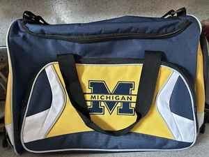New Michigan State Duffel Bag Blue Yellow Shoulder Strap Logo USA MADE - Picture 1 of 10