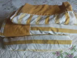 CANNON Royal Featherlite sheet Set Full Flat+fitted+1 case Gold Stripe 1960s - Picture 1 of 11