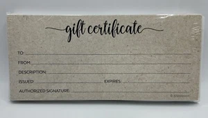 Business Gift Certificates &Envelopes 4”X9” White (24/pack) USA Made By 321 Done - Picture 1 of 5