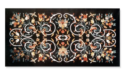 Pietre Dura Floral Marble Table Top Home Decor - 60" x 30" - Image 1 of 4