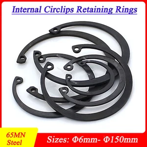 Internal Circlips Retaining Rings for Bores Sizes: 6mm-150mm 65MN Steel DIN472 - Picture 1 of 6