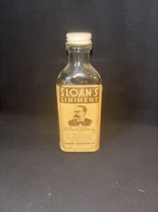 Rare Vintage 1920-1940 Sloan’s Family Liniment Bottle Empty 5” 2.5 Oz - Picture 1 of 10