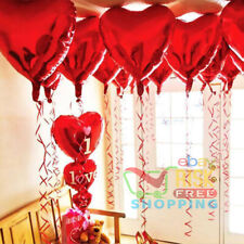 10X Red Heart Love Foil Helium 18" Balloons Wedding Party Decor Valentine's Day