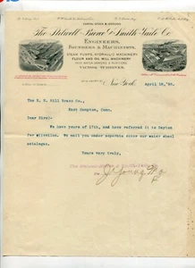 Vintage Illustrated Letterhead STILWELL BIERCE SMITH VAILE ENGINEERS NY1895 - Imagen 1 de 1