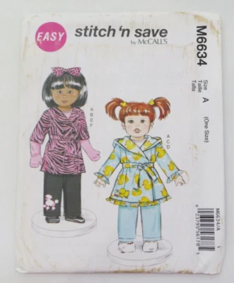 Stitch 'n Save UNCUT Sewing Pattern M6634 18" Doll Clothes McCall's  - Image 1 of 4