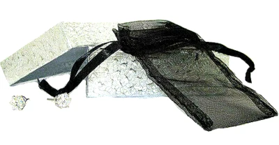 Bottone Chirurgico Acciaio Argento Oro Bianco Orecchino Swarovski 4mm 1 Ctw Box - Immagine 1 di 4