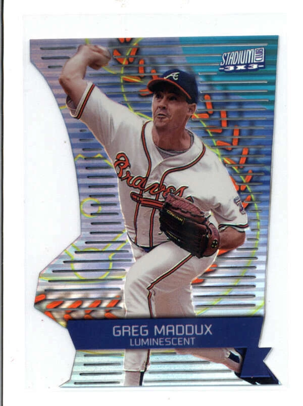 GREG MADDUX 2000 TOPPS STADIUM CLUB 3X3 #1C LUMINESCENT DIE CUT AY7682 - Image 1 of 1
