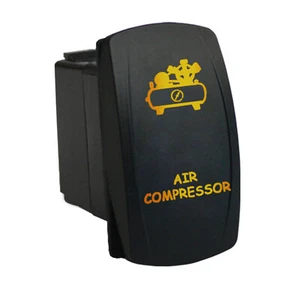 AIR COMPRESSOR 601O Rocker switch LED amber ON/OFF waterproof SPST marine - Imagen 1 de 7