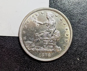 1878-S Trade Silver Dollar High Grade UNC MS Cleaned - Picture 1 of 2