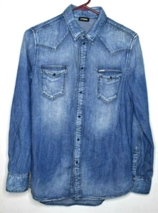 Diesel Womens Pearl Snap Chambray Shirt Size Small/Medium - Picture 1 of 6