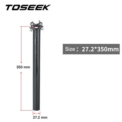 Tubo de tija de sillín de fibra de carbono UD para bicicleta de carretera 27,2 x 350 mm Foto 1 de 4