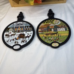 Colgante de pared Charles Wysocki sazonado con amor - Juego de 2 platos remaches - Imagen 1 de 14