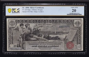 US 1896 $1 Education Silver Certificate FR 224 PCGS 20 VF (813) - Picture 1 of 2
