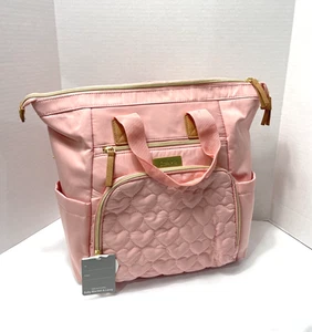 NWT Little Me Pink Tote Diaper Bag With Changing Pad 6 Pocket - Picture 1 of 9