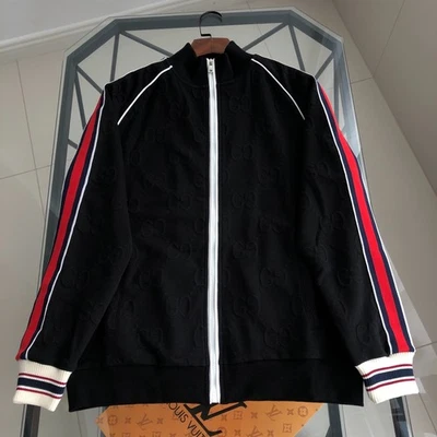Chaqueta deportiva Gucci monograma GG para hombre talla M azul oblicuo de lujo Foto 1 de 4