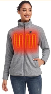 ORORO Damen Fleece beheizbare Jacke mit Akku Damen beheizbar Gr. S grau - Bild 1 von 10