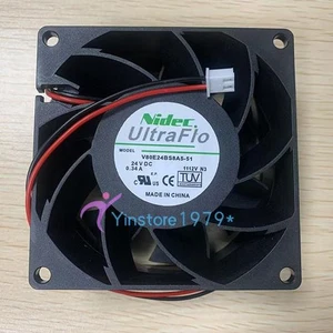 1PCS New Nidec V80E24BS8A5-51 Inverter Cooling Fan 8038 DC24V 0.34A 8CM 2Pin - Picture 1 of 1
