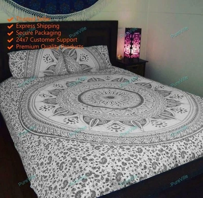 Colcha indiana floral edredom Mandala Doona conjunto de capa de edredom - Imagem 1 de 4