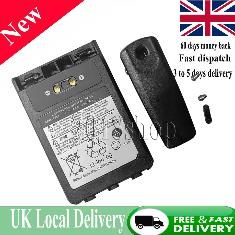 High Capacity SBR-15LI 3800mAh Battery for Yaesu VX-8DR FT-2DR FT3DR FT5DR Radio