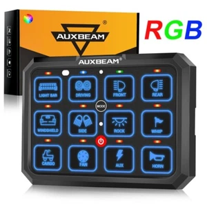 AUXBEAM 12 Gang Switch Panel On-Off LED Car Switch Panel Circuit Control 12V/24V - Picture 1 of 12