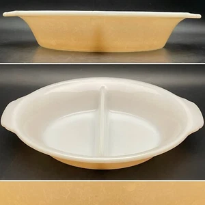 Fire King Peach Lustre Iridescent 468 Divided Dish 1942-1976 Made in USA - Picture 1 of 8