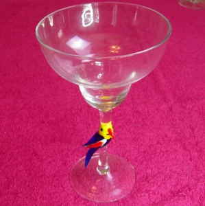 Pier 1 One (Hand Blown Bird Stem) 7 1/4" MARGARITA GLASS(es) Exc (3 avail) - Picture 1 of 5
