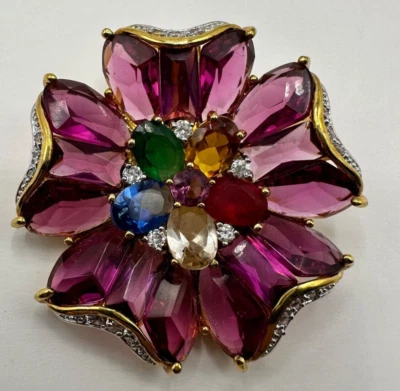 Colgante potenciador de flores multicolor Jubilant de Nolan Miller tono dorado raro Foto 1 de 4