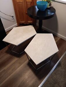 End Table, White Marble