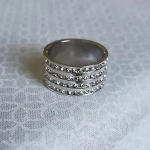 Traditions Sterling Silver Crystal Eternity Ring Size 5 $200 - Picture 1 of 3