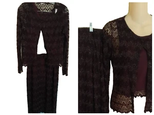 GANTOS Vintage Womens Size Small 4 XS Dress Cocktail Cami Jacket Long Skirt Lace - Picture 1 of 13