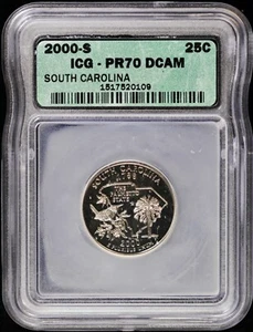 2000-S 25c Proof South Carolina SC State Quarter ICG PR 70 DCAM Cameo PF - Picture 1 of 4