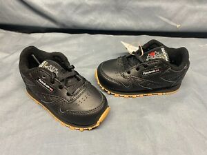 Reebok Classic Leather Running Sneakers Black Toddler Size 5 NEW!
