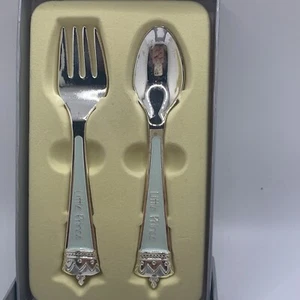 NEW DEMDACO PRINCE SPOON & FORK KEEPSAKE GIFT SET FOR TODDLER- LITTLE PRINCE - Picture 1 of 7