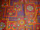 Tissu coton poli vintage poids moyen rouge violet cœurs floraux 44" x 5 yds