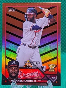 2023 Topps Update Orange Black Halloween Foil Michael Harris Rookie Debut