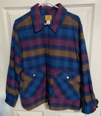 Camisa Top Ruby Rd Para Mujer Grande Azul Púrpura A Cuadros NUEVA PRECIO DE VENTA SUGERIDO POR EL FABRICANTE $75 Foto 1 de 4