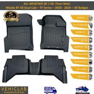 3D/5D All Weather Car Floor Mat Liner for Mazda BT50 Dual Cab- 2020 - 2025 - TF - Picture 1 of 10