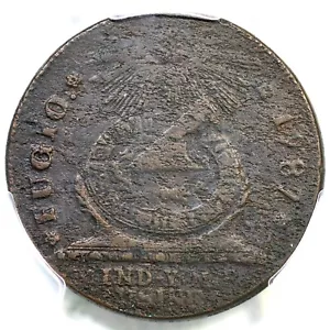 1787 M 12-Z R-5- PCGS XF Details Pointed Rays Fugio Cent Colonial Copper Coin - Picture 1 of 3