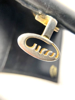 ANTIGUA CARTERA GUCCI AÑOS 70 LOGO CURSIVO HEBILLA MICRO GG AZUL JACQUARD DOBLE PLIEGUE ITALIA Foto 1 de 4