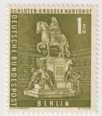 1956 Berlin - Equestrian Statue, The Look of Town - 1 DM Stamp - Image 1 of 2