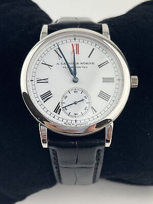 A. Lange & Söhne Langematik Anniversary 302.025 White Enamel Dial Platinum Watch