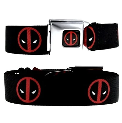 Máscara roja Deadpool logotipo Wade Winston Wilson X-Men cinturón de seguridad hebilla abajo Foto 1 de 4