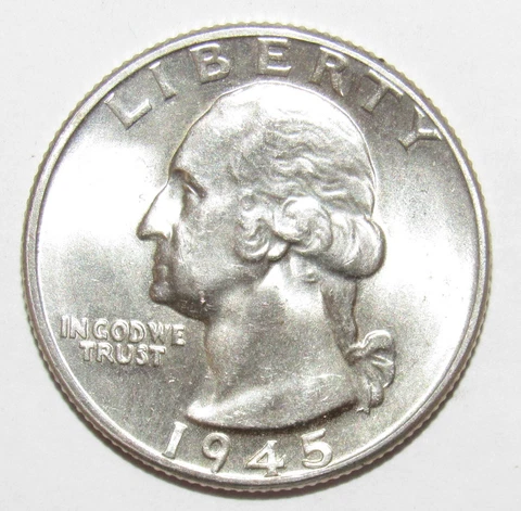 1945 Washington Quarter CH BU (G23) Cover