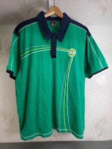 Bugle Boy Jean Company Polo Shirt Green Blue Short Sleeve Rubber Tag XL Golf - Picture 1 of 6