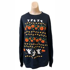 Admit One XL Halloween Sweatshirt Black Pullover 90's Vintage Spooky Retro