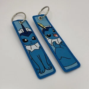 Pokémon Vaporeon Jet Tag Double-Sided Embroidered Keychain ~ FREE US SHIPPNG - Picture 1 of 3