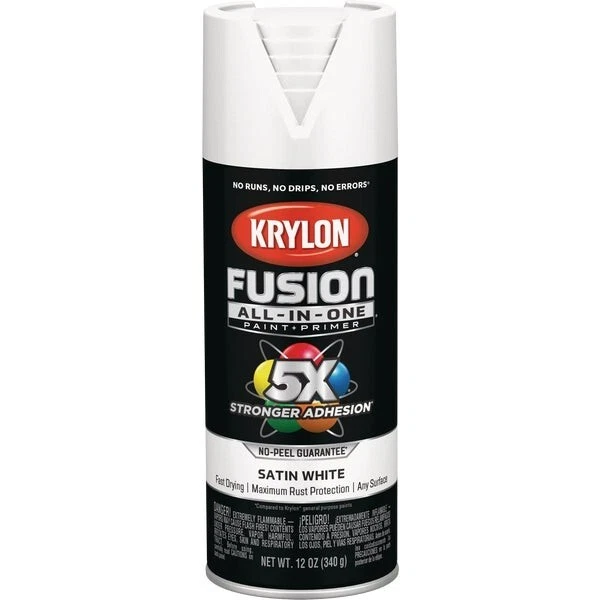 Krylon K02753007 Fusion All-in-one Spray Paint for 12 Ounces White