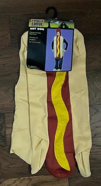 NOVO!~Totally Ghoul~Fato de Halloween de cachorro-quente infantil~Tamanho único serve para a maioria~Idades 7-10 - Imagem 1 de 1