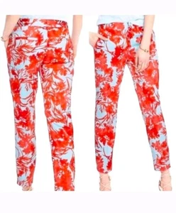 Banana Republic Avery Dress Pants Summer Straight-Leg Orange Mid Rise Size 6 NWT - Picture 1 of 12